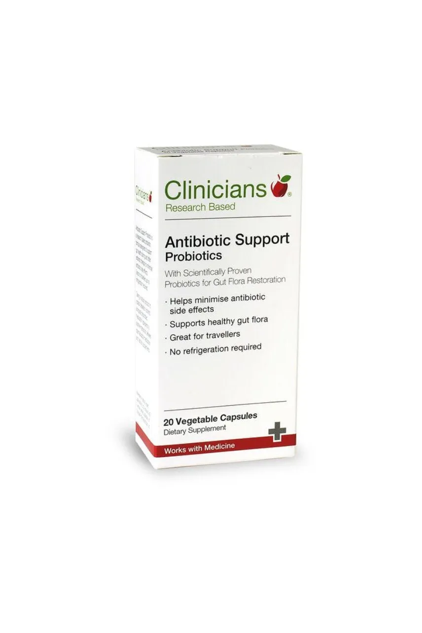 CLINICIANS Antibiotic Support 20 Vegetable Capsules