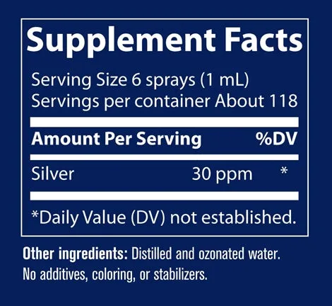 Colloidal Silver Spray 30 PPM