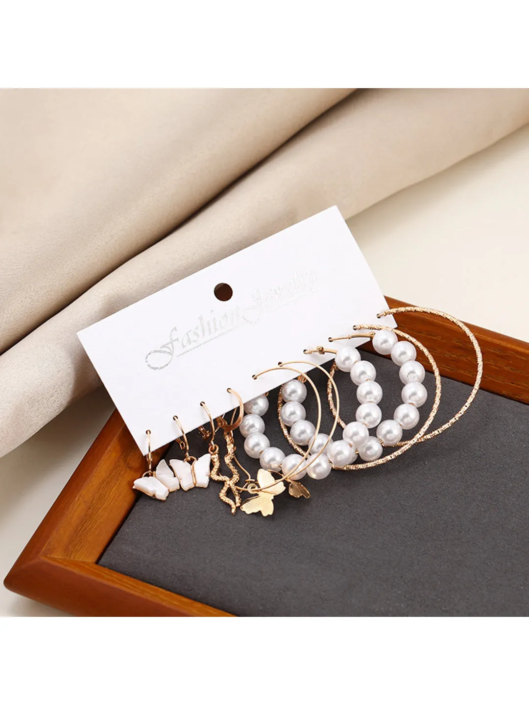 Combo Of Pearl Heart Pendant With Earrings Set