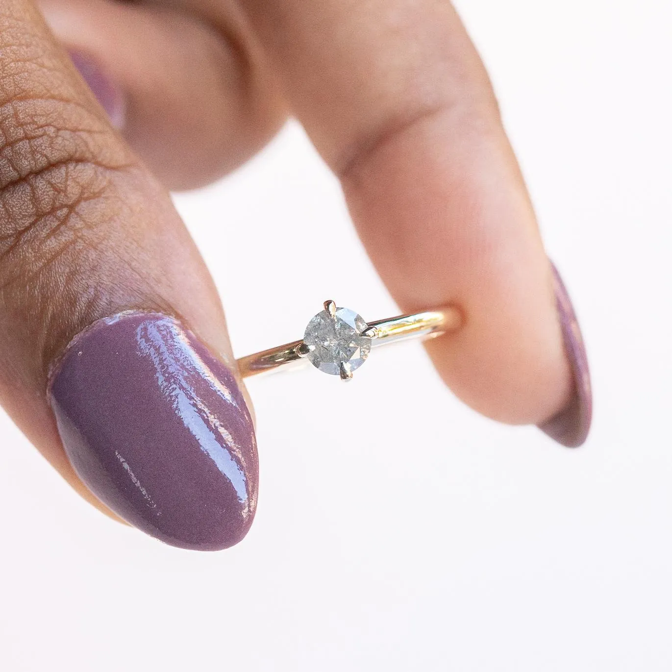 Compass-Set Icy Diamond Ring in 14k Yellow Gold No.2