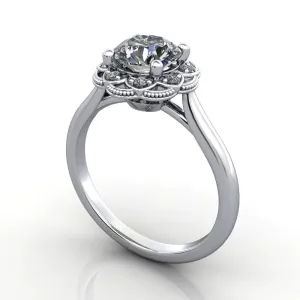 Cora Halo Vintage Inspired Engagement Ring (setting only)