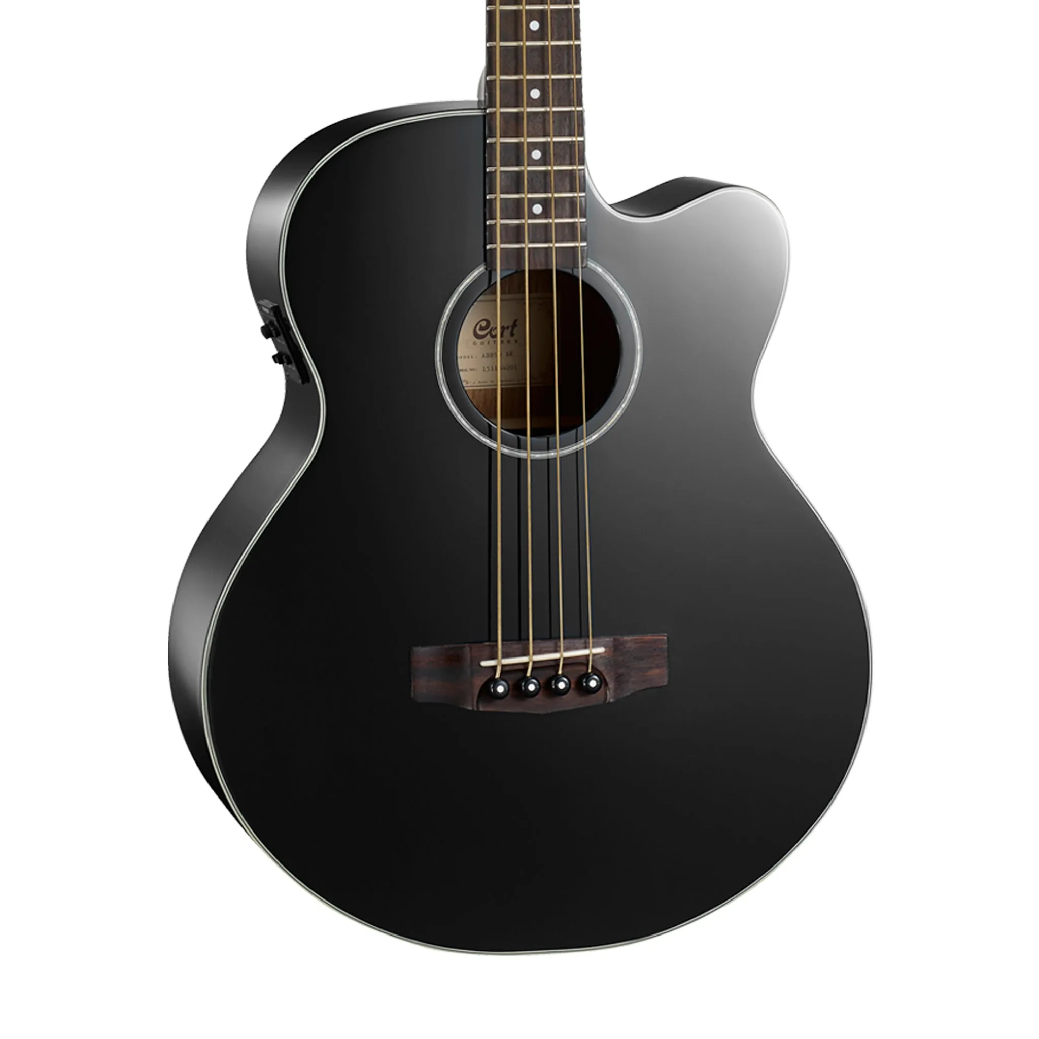 Cort AB850F-BK Acoustic Bass Guitar w/Bag, Black
