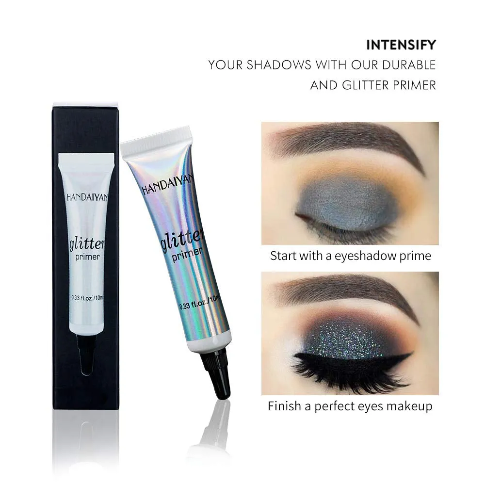 Cosmetic Glitter Glue Long Lasting Makeup Glitter Primer Gel Waterproof & Smudgeproof Primer Base Glue for Body Eyes Face Lip with Glitter, Body Jewels, Rhinestones (2 PCS, 10 Ml)