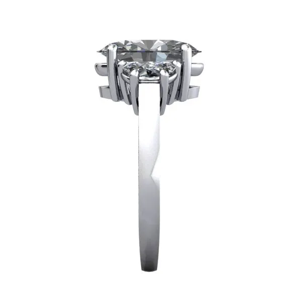Cove Three-Stone Half-Moon Engagement Ring (Setting Only)