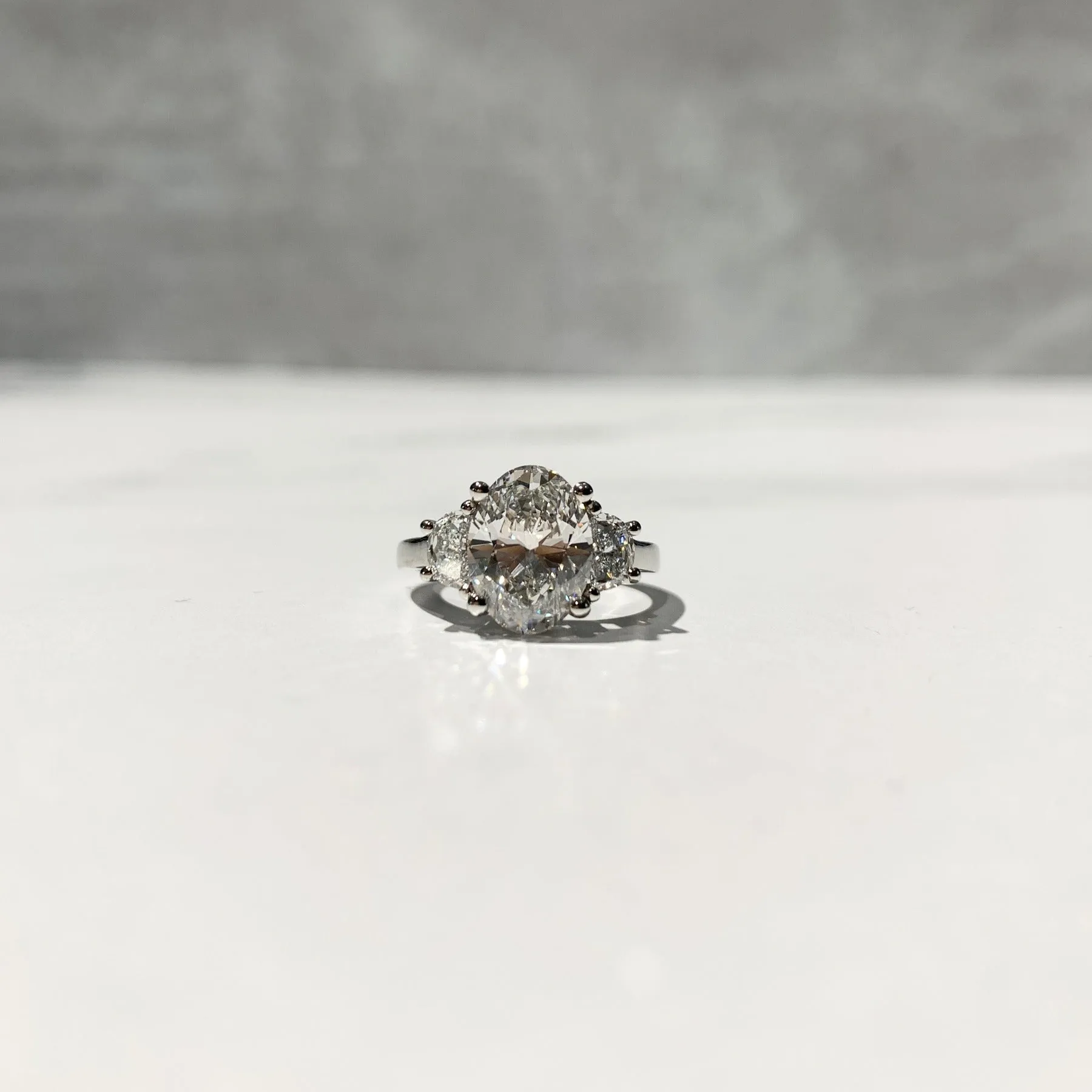 Cove Three-Stone Half-Moon Engagement Ring (Setting Only)