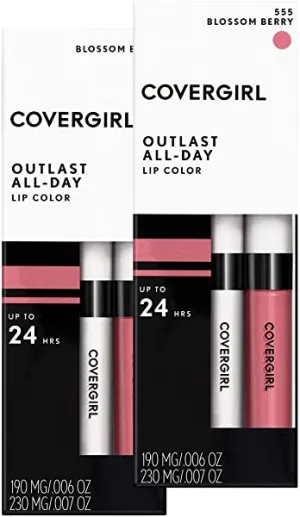 COVERGIRL Outlast All-day Moisturizing Lip Color, Blossom Berry, Pack of 4