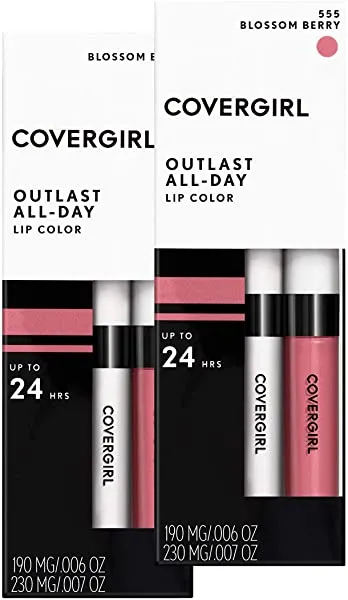 COVERGIRL Outlast All-day Moisturizing Lip Color, Blossom Berry, Pack of 4