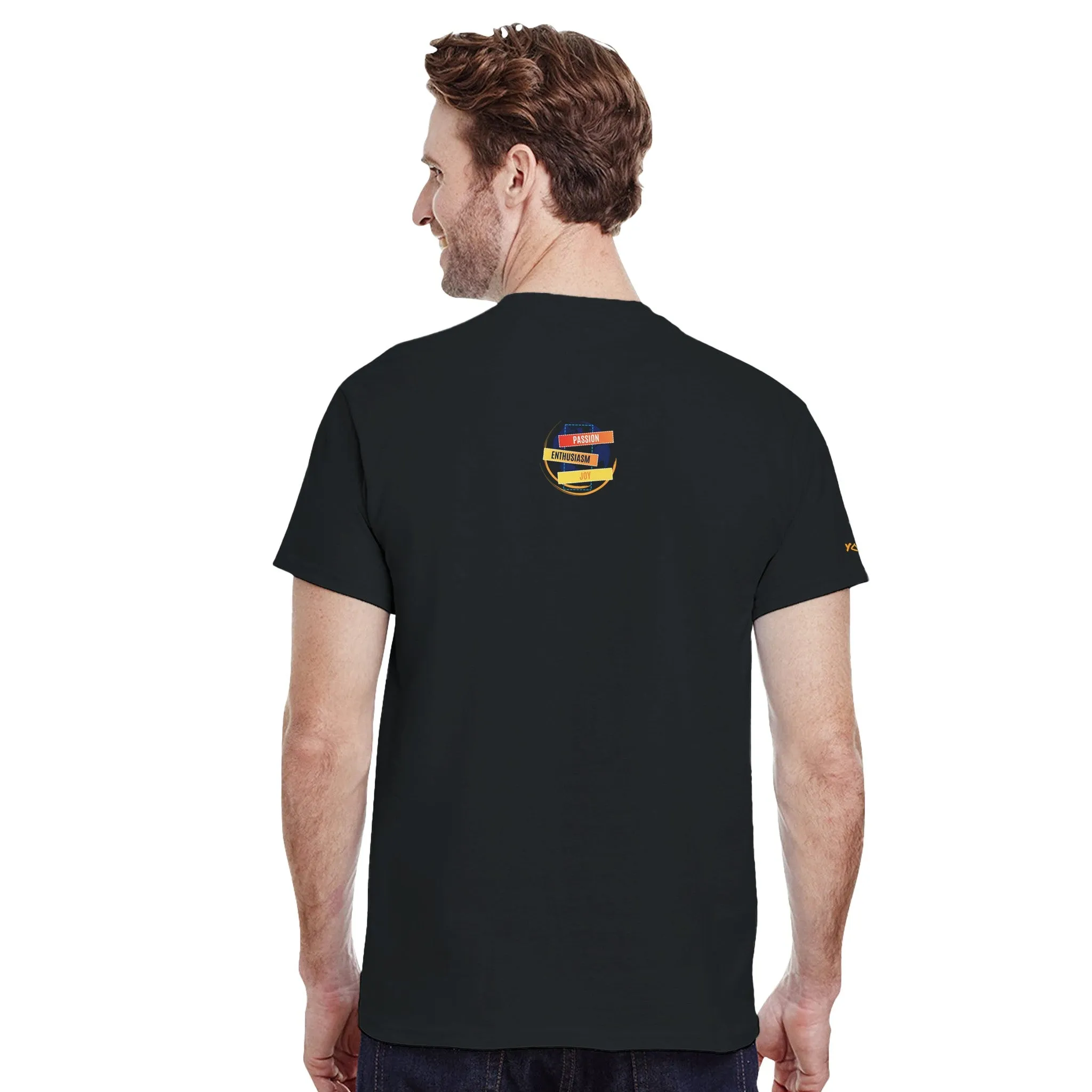 Crewneck T-Shirt – Passion, Enthusiasm, Joy | Customizable with QR Code