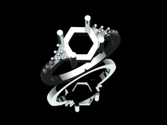 Custom Quincy setting engagement ring
