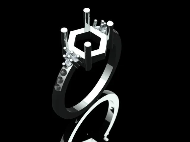 Custom Quincy setting engagement ring