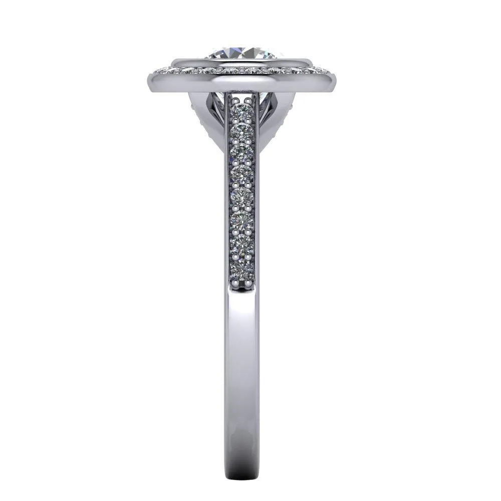 Daria Bezel-Set Halo Engagement Ring (setting only)