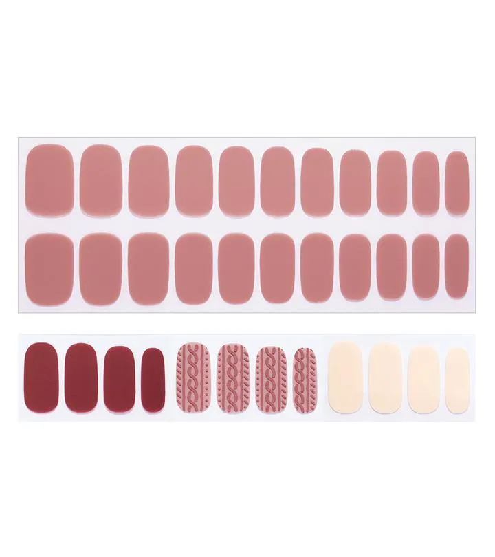 Dashing Diva (Wonder Red) Gloss Gel Nail Sticker - Cable Knit Matte