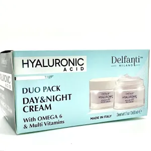 Delfanti Milano • HYALURONIC • Age Defying DUO Pack • Day   Night Creams • Face, Neck Décolleté Moisturizing Cream for Firming, Tightening and Wrinkles • Made in Italy