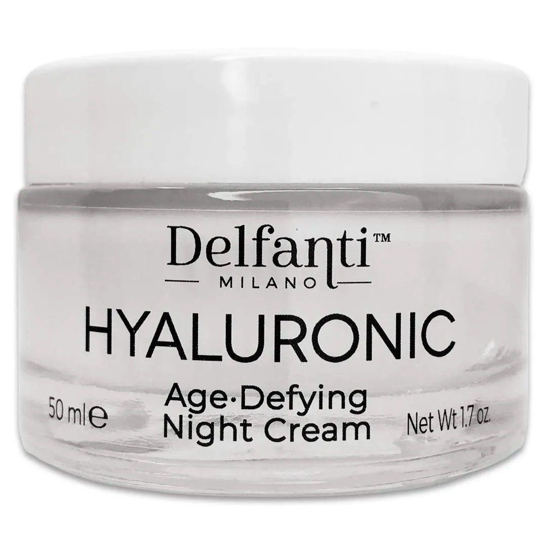 Delfanti Milano • HYALURONIC • Age Defying DUO Pack • Day   Night Creams • Face, Neck Décolleté Moisturizing Cream for Firming, Tightening and Wrinkles • Made in Italy