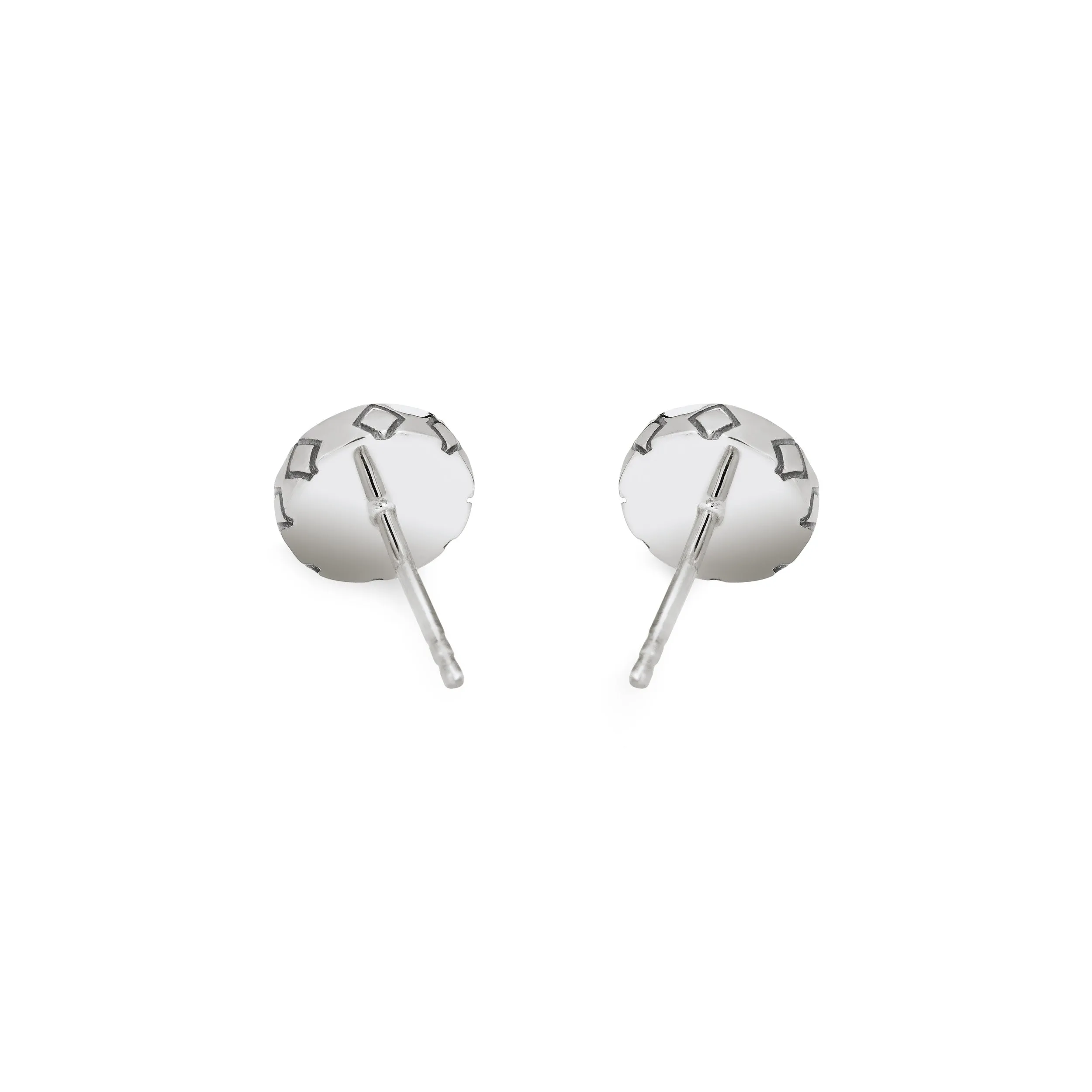 Detailed Circle Stud Cremation Earrings in Sterling Silver