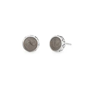 Detailed Circle Stud Cremation Earrings in Sterling Silver