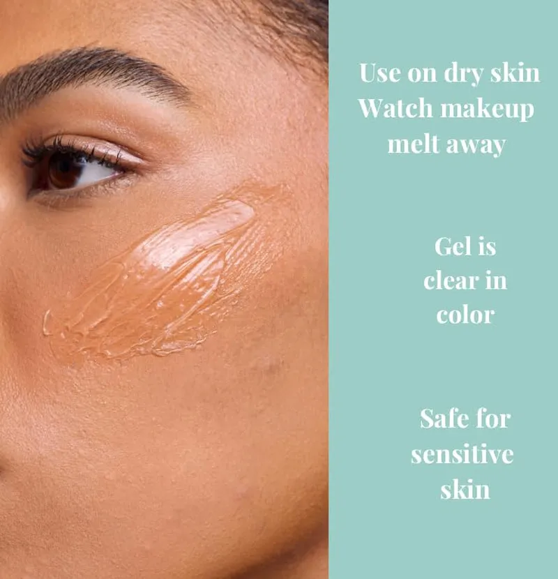 Dew Away Cleansing Gel Makeup Remover, Removes Waterproof Mascara, 3-In-1 Cleanser, Oil Based, Moisturizing, Great for Sensitive Skin, All Natural, TSA Friendly, 3.38 Fl Oz