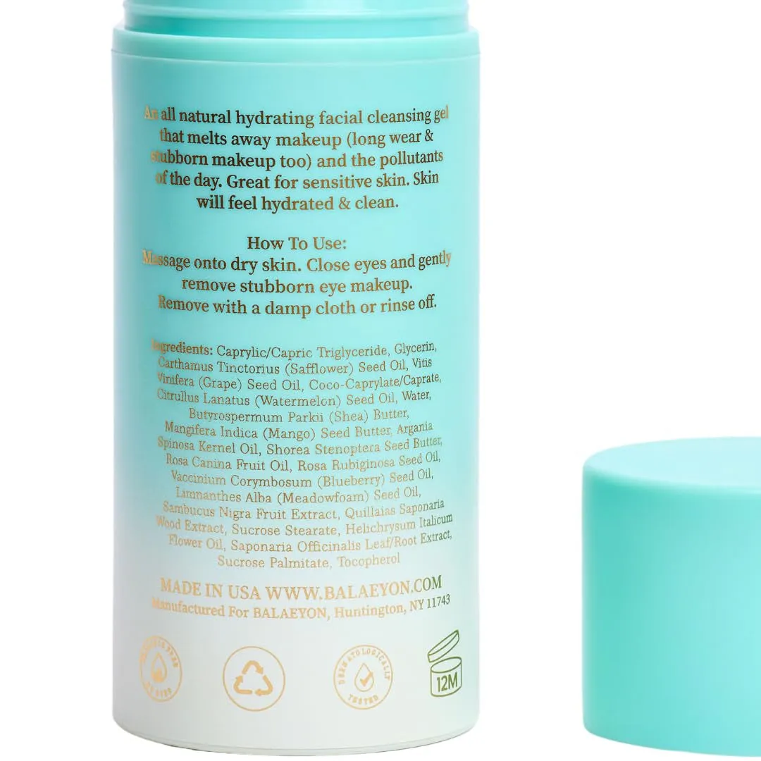 Dew Away Cleansing Gel Makeup Remover, Removes Waterproof Mascara, 3-In-1 Cleanser, Oil Based, Moisturizing, Great for Sensitive Skin, All Natural, TSA Friendly, 3.38 Fl Oz