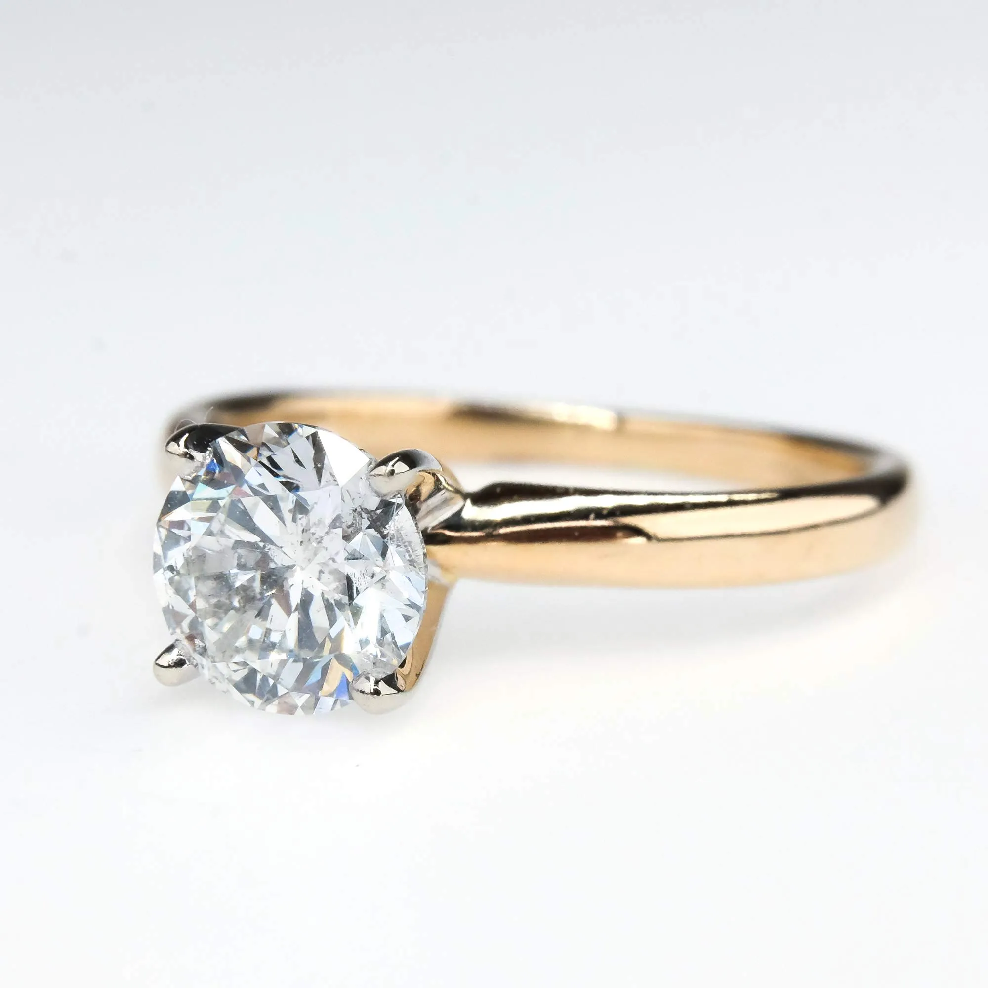 Diamond 0.94ct Solitaire Engagement Ring in 14K Yellow Gold
