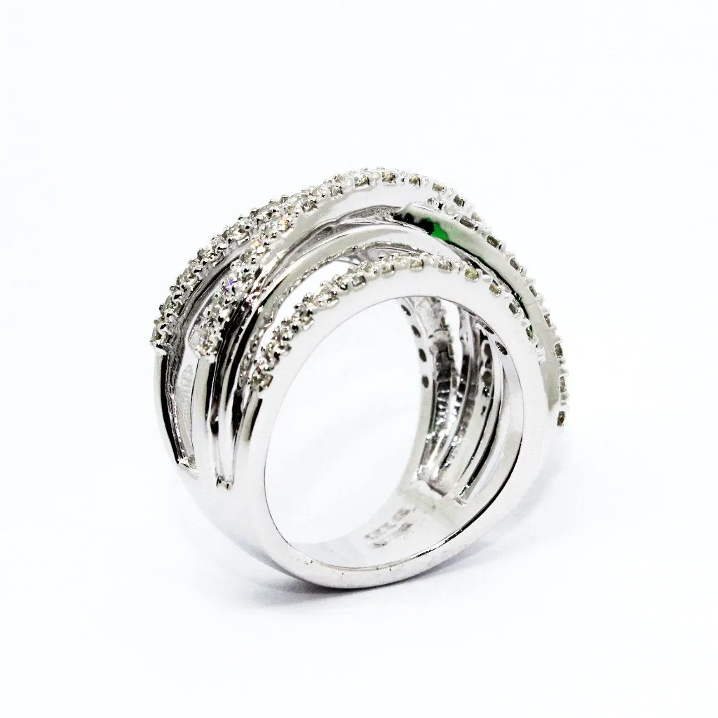 DIAMOND CRISS CROSS RING AD NO.1618