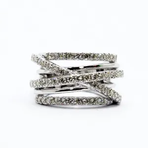 DIAMOND CRISS CROSS RING AD NO.1618