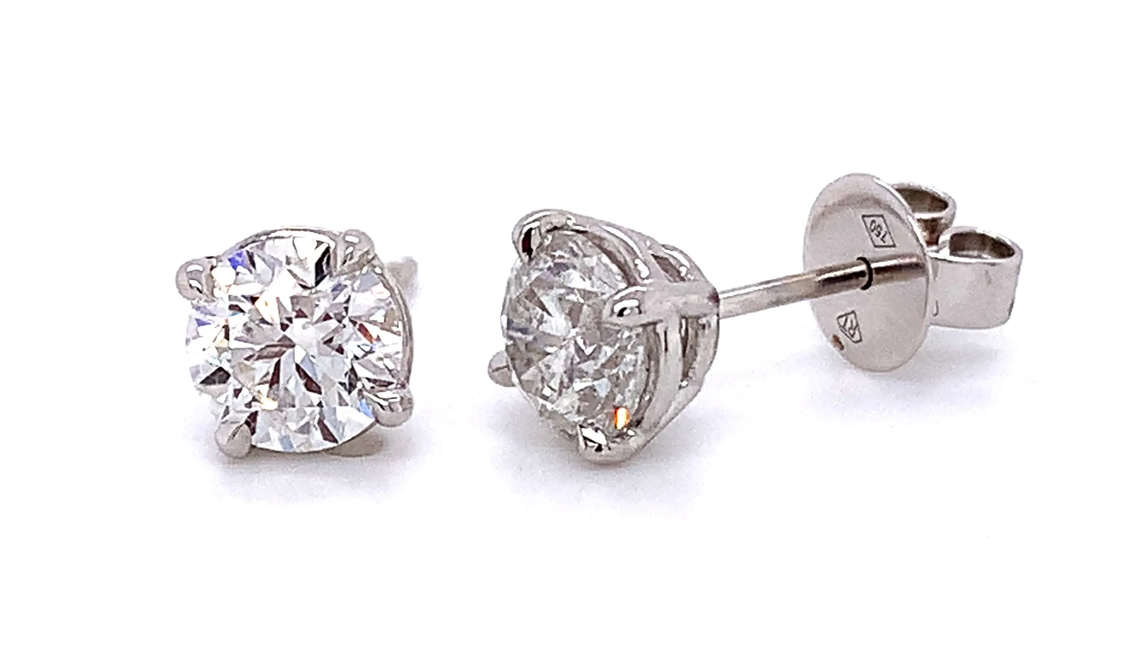 Diamond Studs 2.32ct Push Back