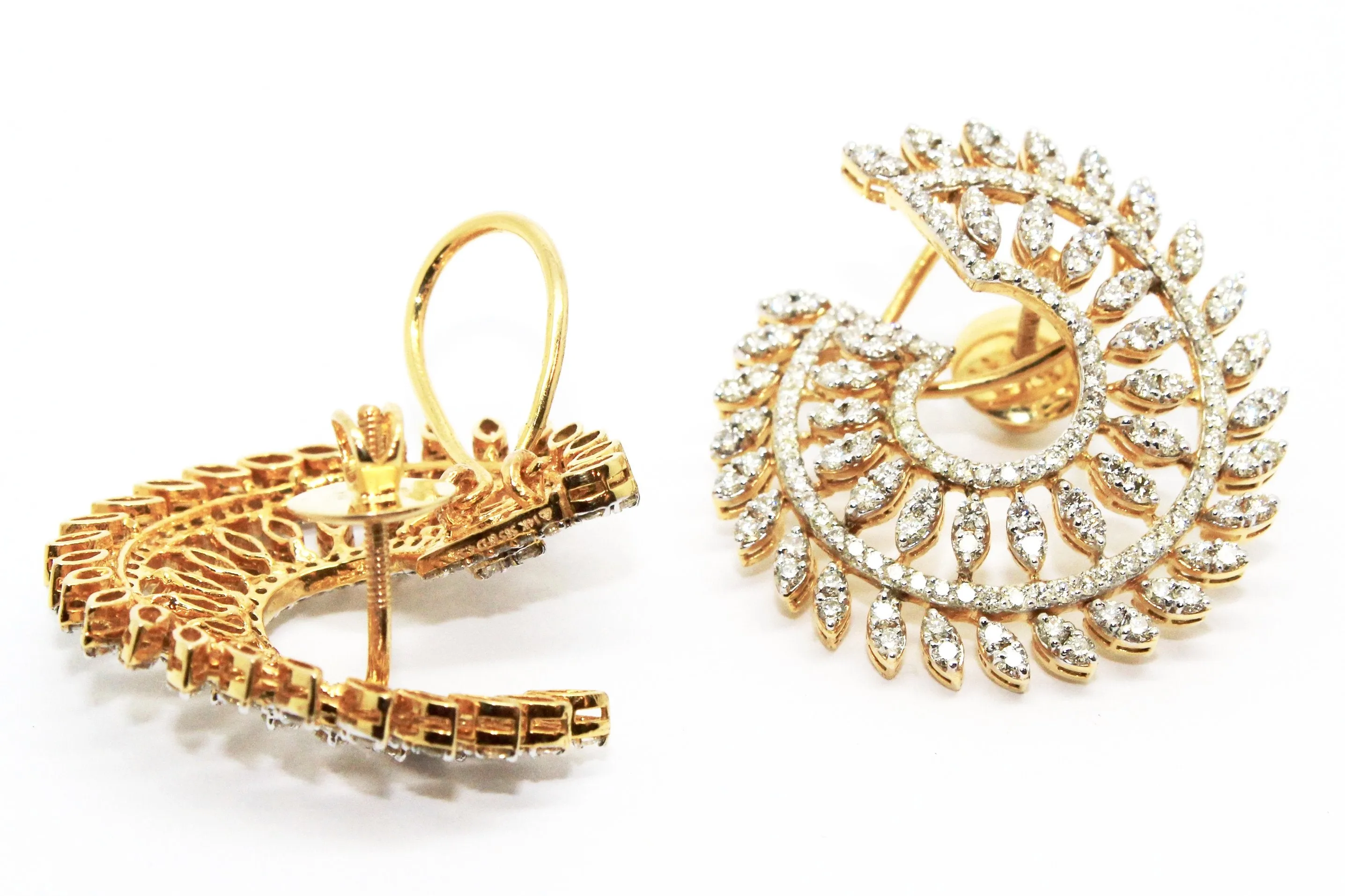 DIAMOND SWIRL EARRINGS AD NO.1554