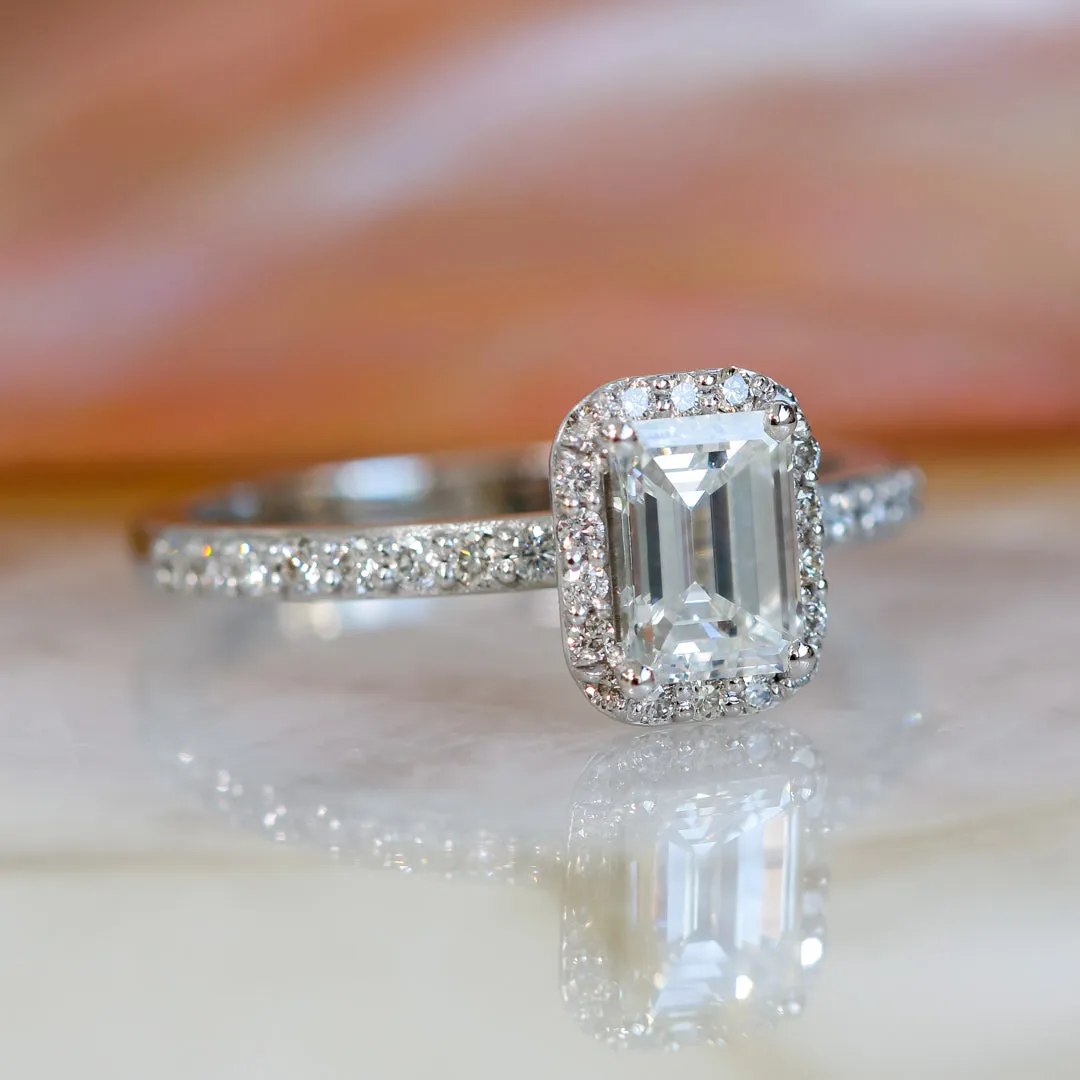 Dim Light - Natural Emerald Cut  Diamond Engagement Ring