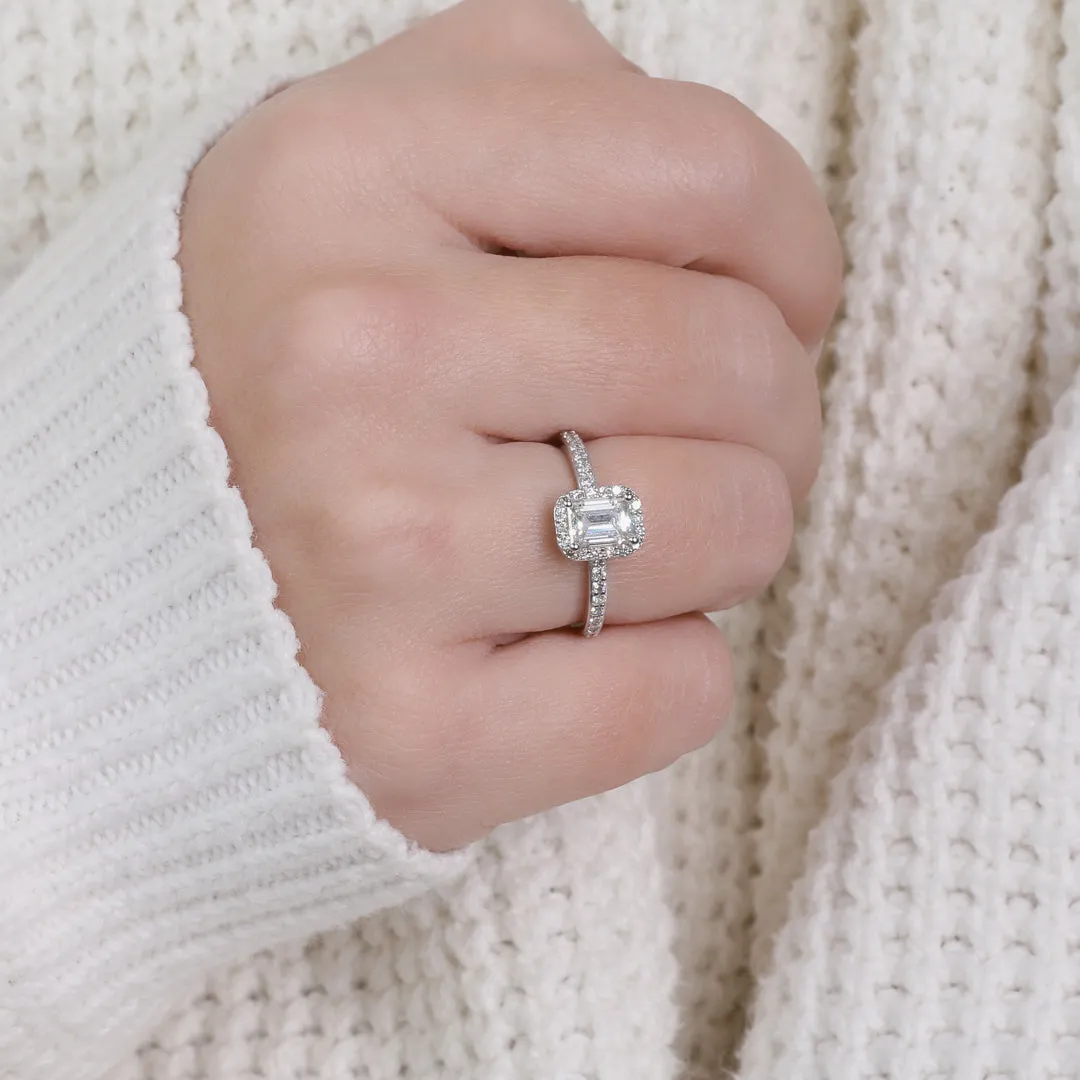 Dim Light - Natural Emerald Cut  Diamond Engagement Ring