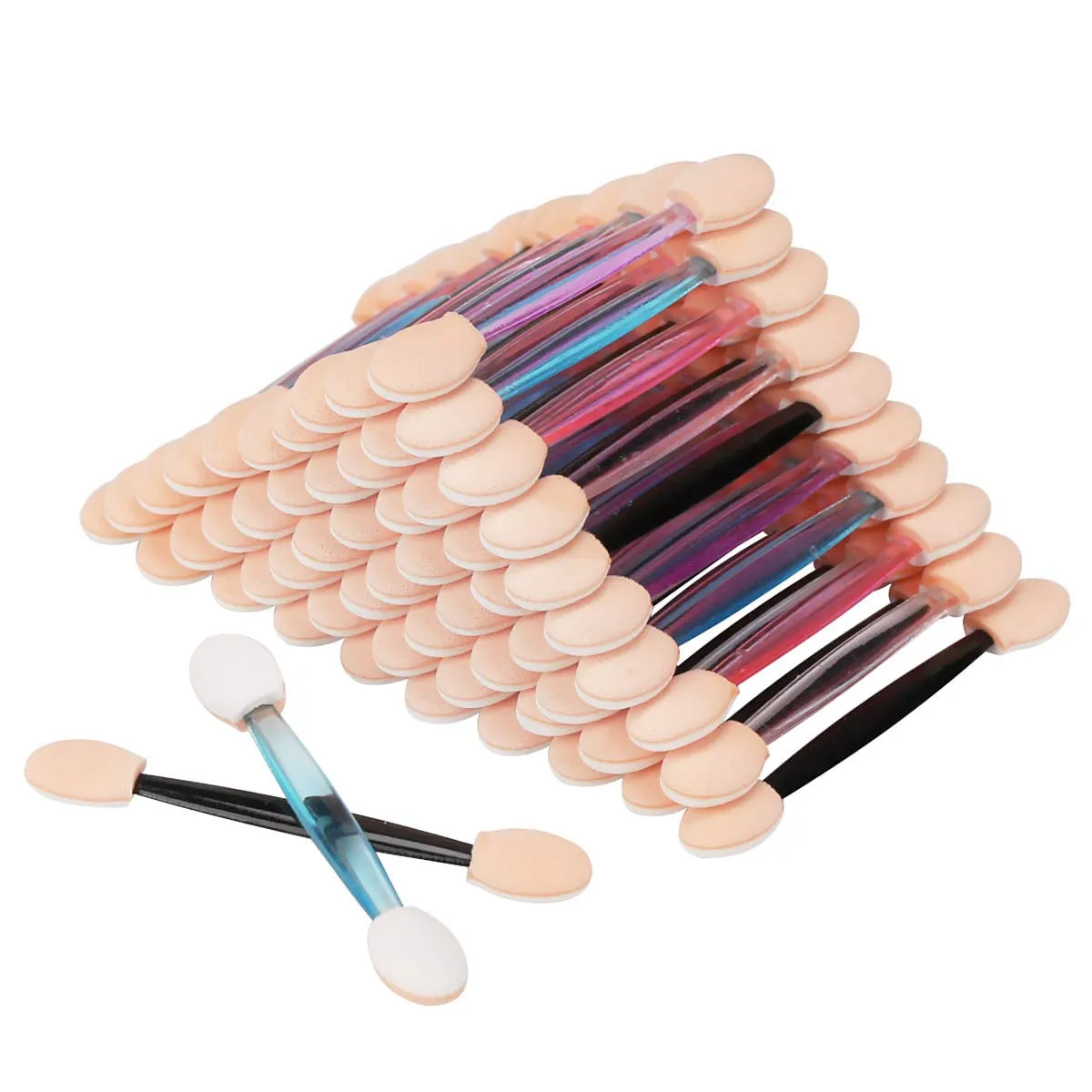 Disposable Dual Sides Eye Shadow Sponge Applicator Eyeshadow Brushes Makeup Brush (30Pcs-Black)
