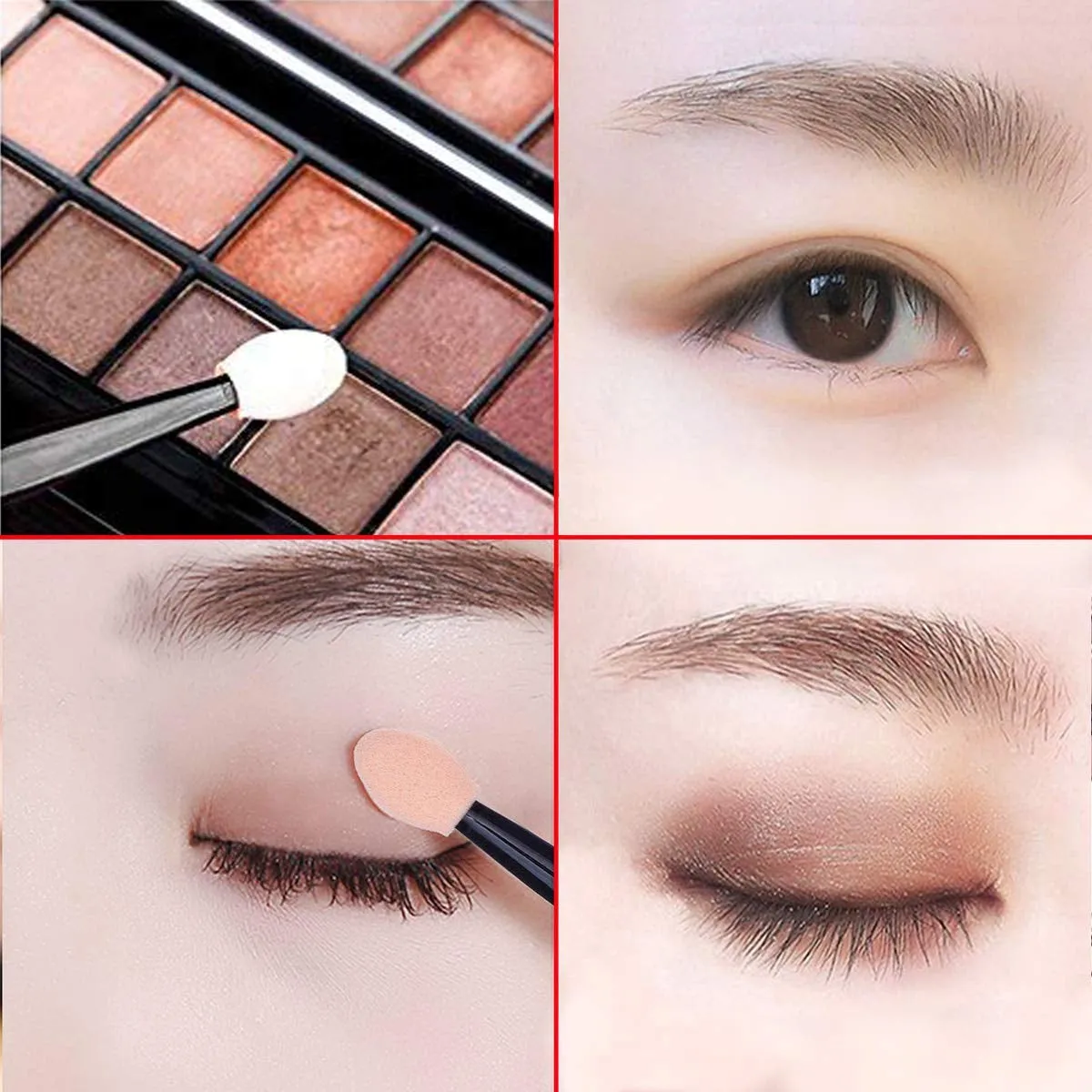 Disposable Dual Sides Eye Shadow Sponge Applicator Eyeshadow Brushes Makeup Brush (30Pcs-Black)