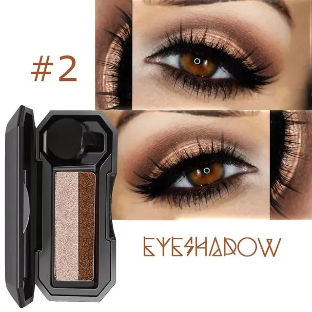 DNM Double Color Lazy Eyeshadow with Mirror Small Mushroom Head Eye Shadow Brush Women Waterproof Two-color Eye Makeup Cosmetics