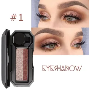 DNM Double Color Lazy Eyeshadow with Mirror Small Mushroom Head Eye Shadow Brush Women Waterproof Two-color Eye Makeup Cosmetics
