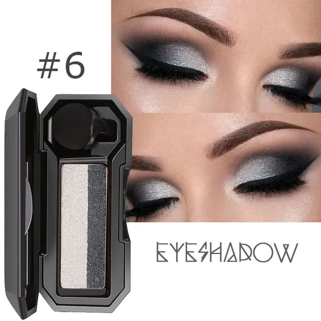 DNM Double Color Lazy Eyeshadow with Mirror Small Mushroom Head Eye Shadow Brush Women Waterproof Two-color Eye Makeup Cosmetics