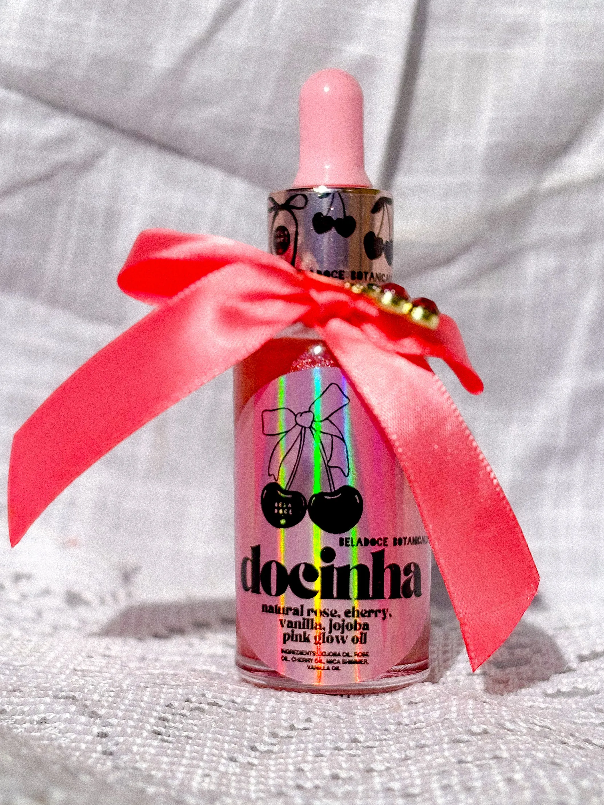Docinha Cherry Rose Vanilla Pink Glow Oil Illuminating Drops (face   body)