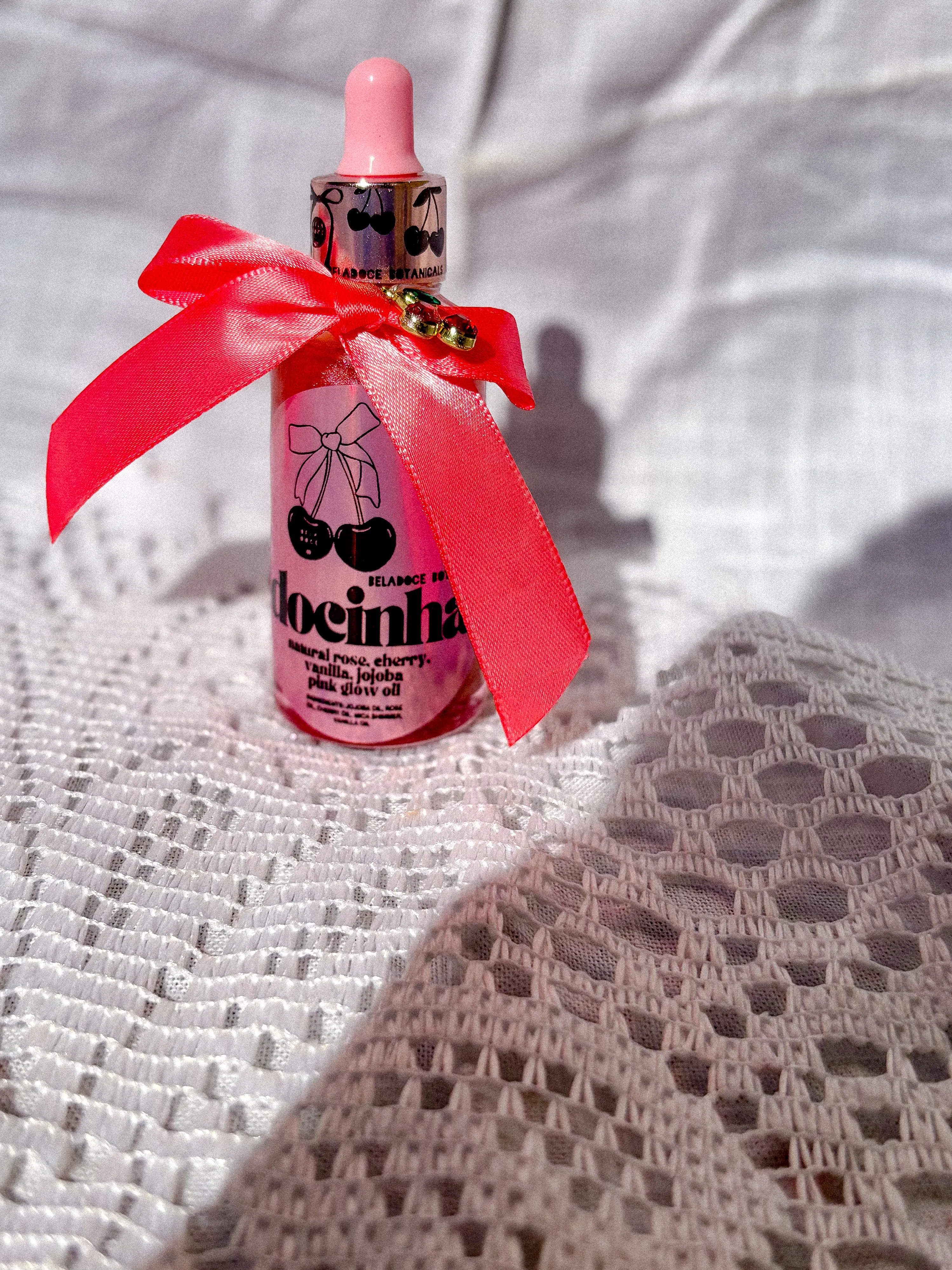 Docinha Cherry Rose Vanilla Pink Glow Oil Illuminating Drops (face   body)