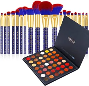 Docolor 19Pcs Bastet Cat Makeup Brushes Set   42 Colors Pro Eeyshadow Palette Ultra Pigmented Matte Shimmer Metallic Natural Blendable Soft Cream Powder Long Lasting Waterproof Make Up Eye Shadow Pale