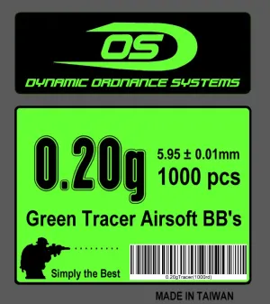DOS 0.20g Premium Green Tracer BBs (1000rd)