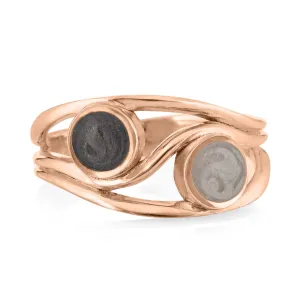 Double Setting Cremation Ring in 14K Rose Gold