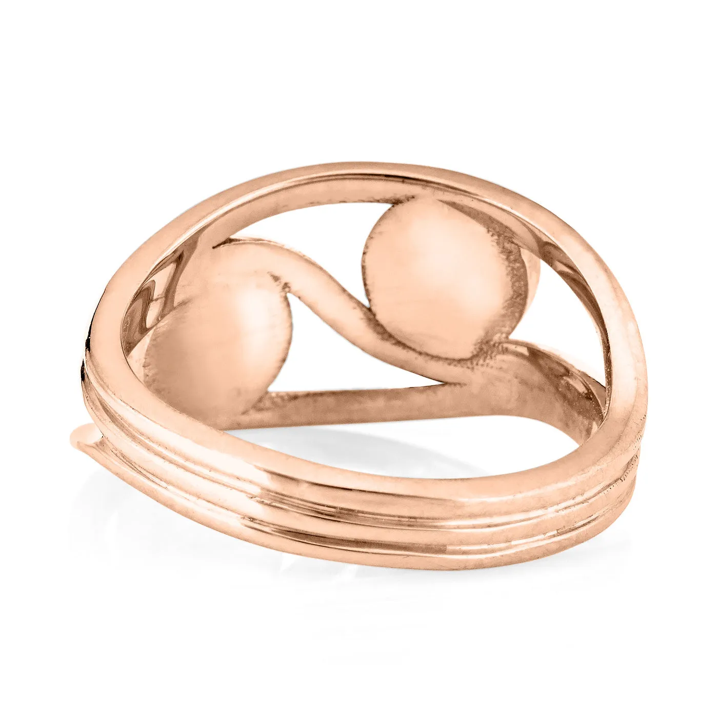 Double Setting Cremation Ring in 14K Rose Gold