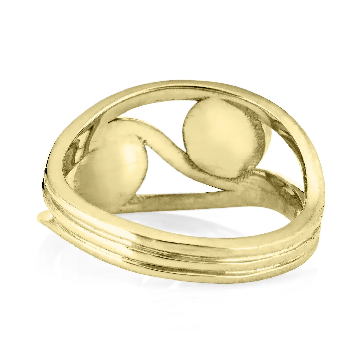 Double Setting Cremation Ring in 14K Yellow Gold
