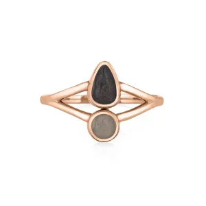 Double Setting Split Shank Cremation Ring in 14K Rose Gold