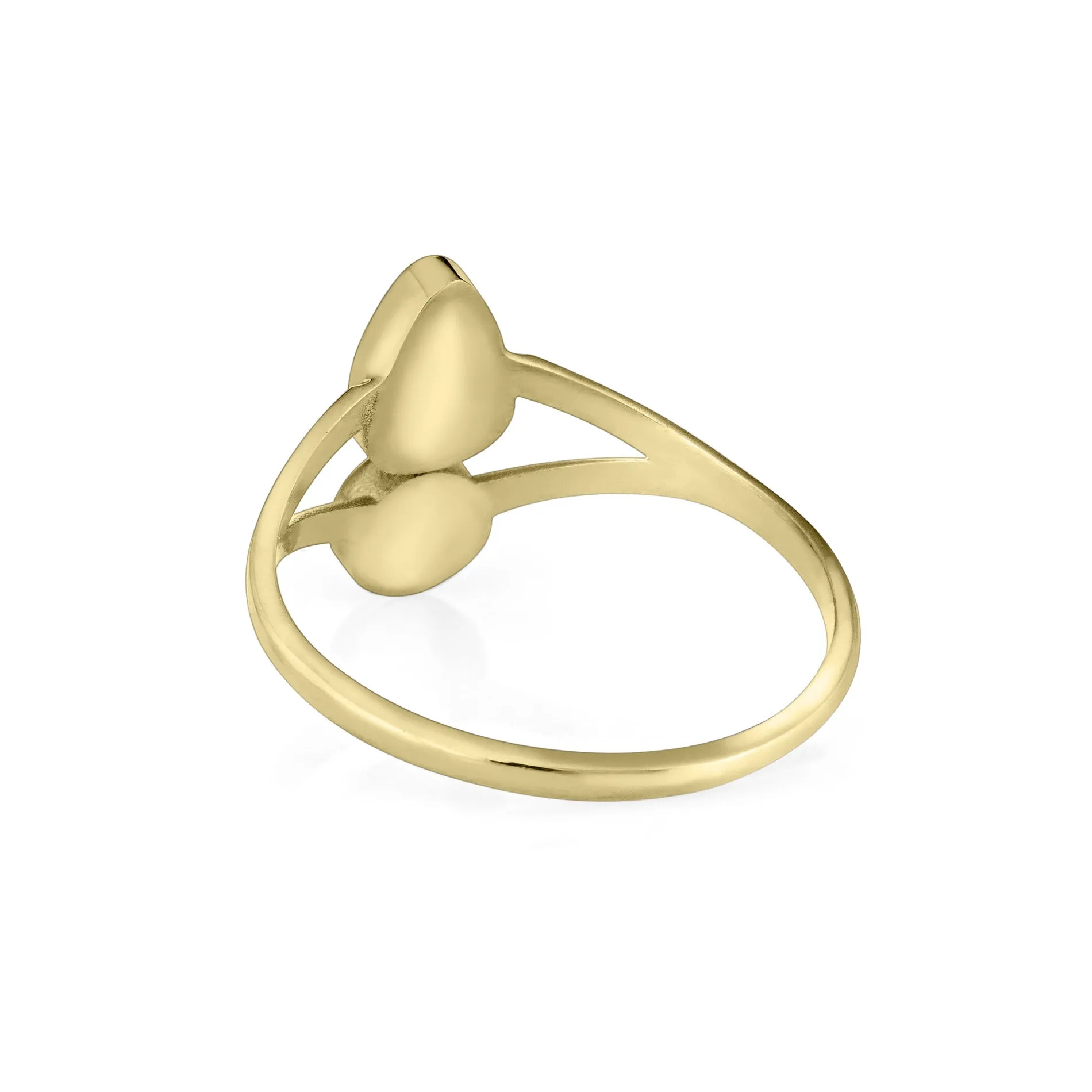 Double Setting Split Shank Cremation Ring in 14K Yellow Gold