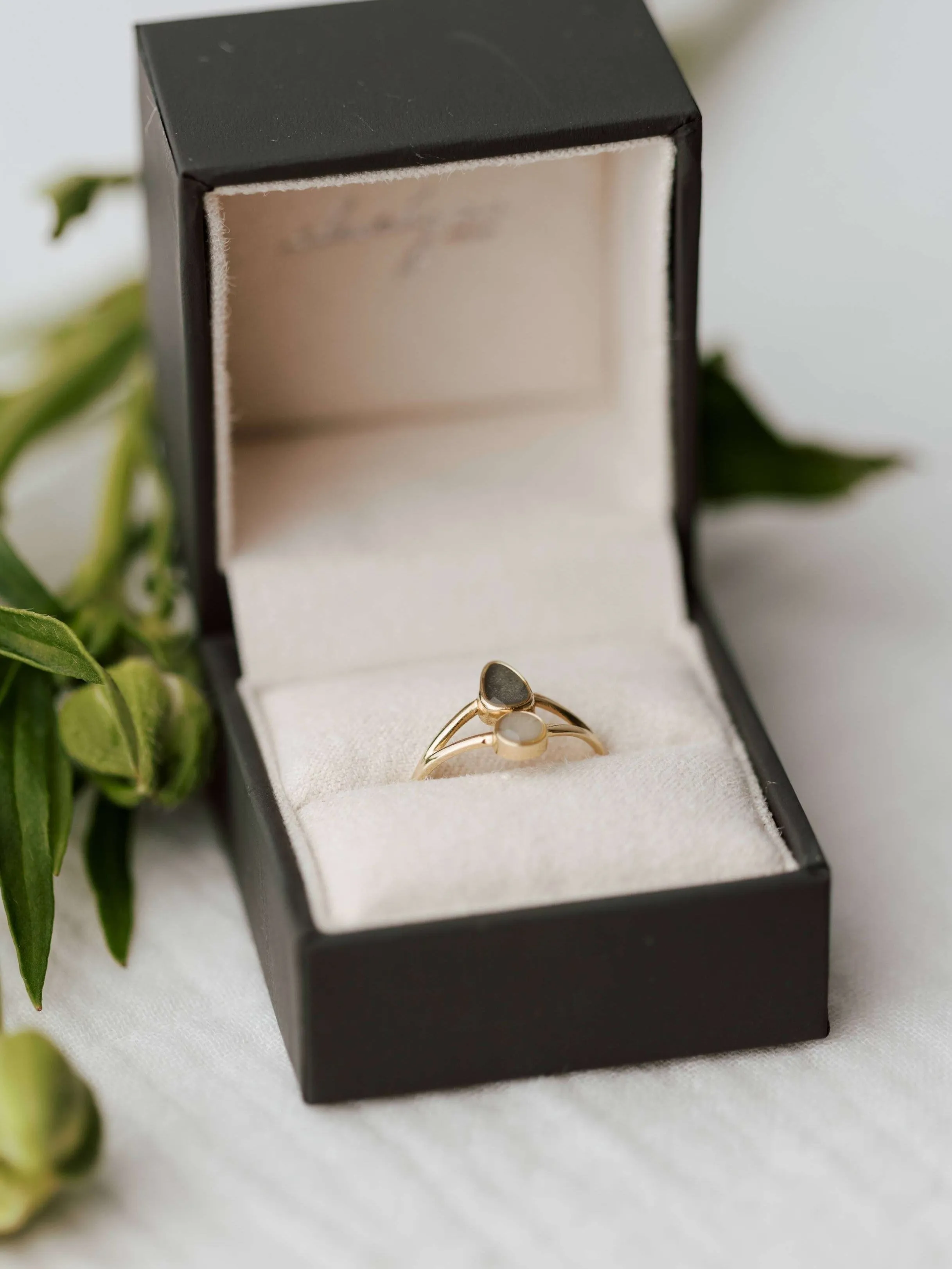 Double Setting Split Shank Cremation Ring in Sterling Silver