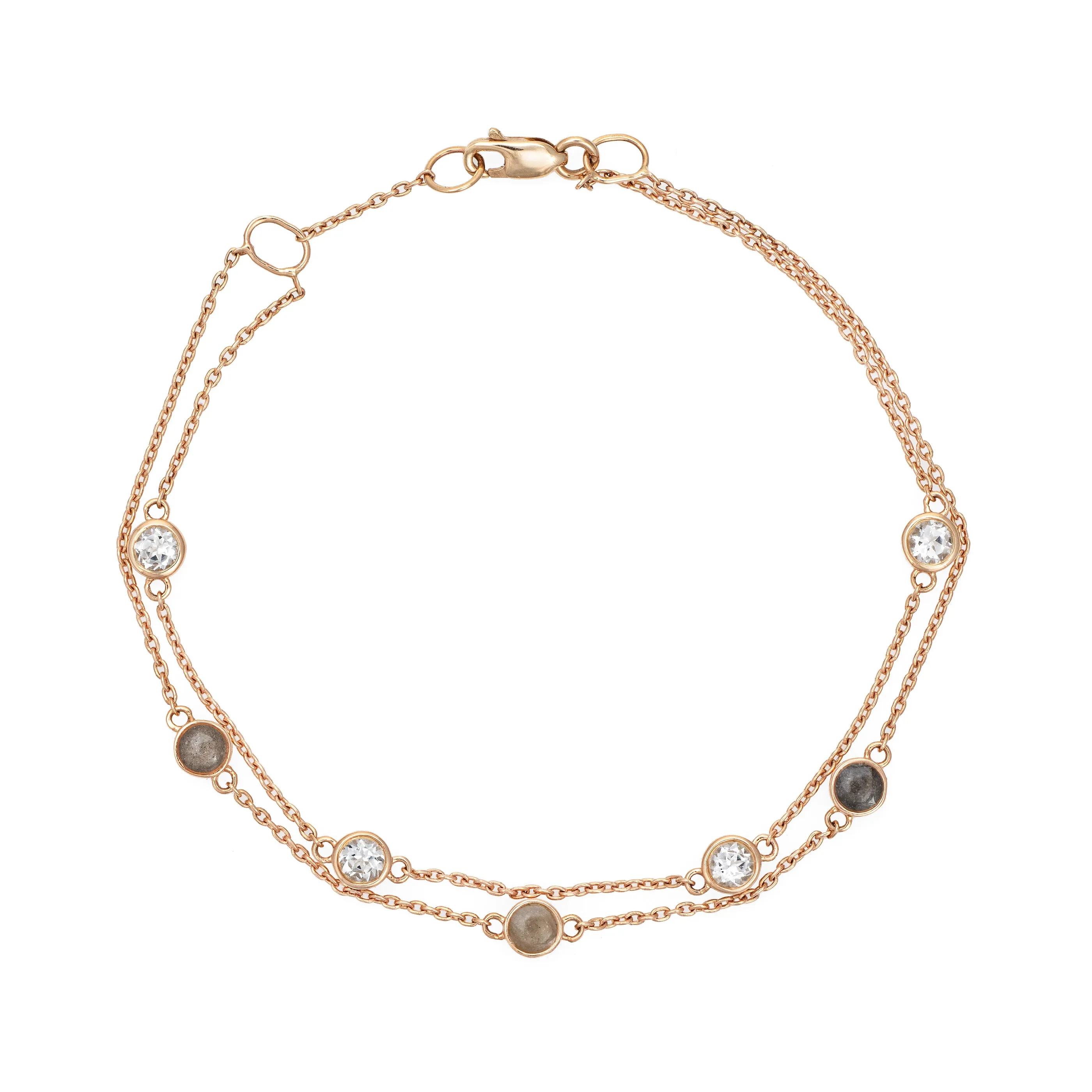 Double Strand Cremation Bracelet in 14K Rose Gold