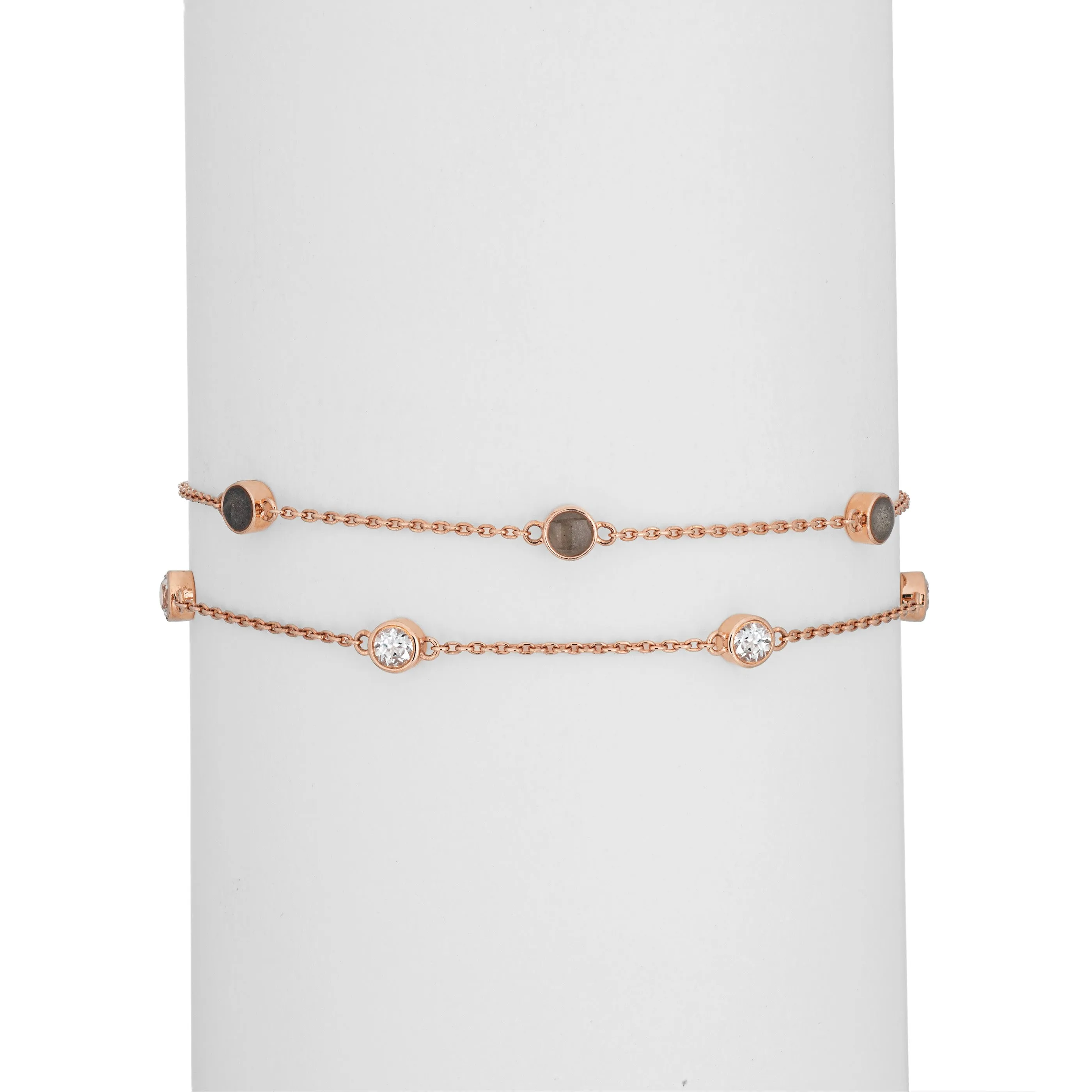 Double Strand Cremation Bracelet in 14K Rose Gold