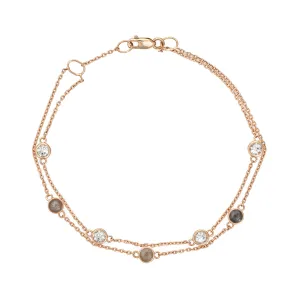 Double Strand Cremation Bracelet in 14K Rose Gold