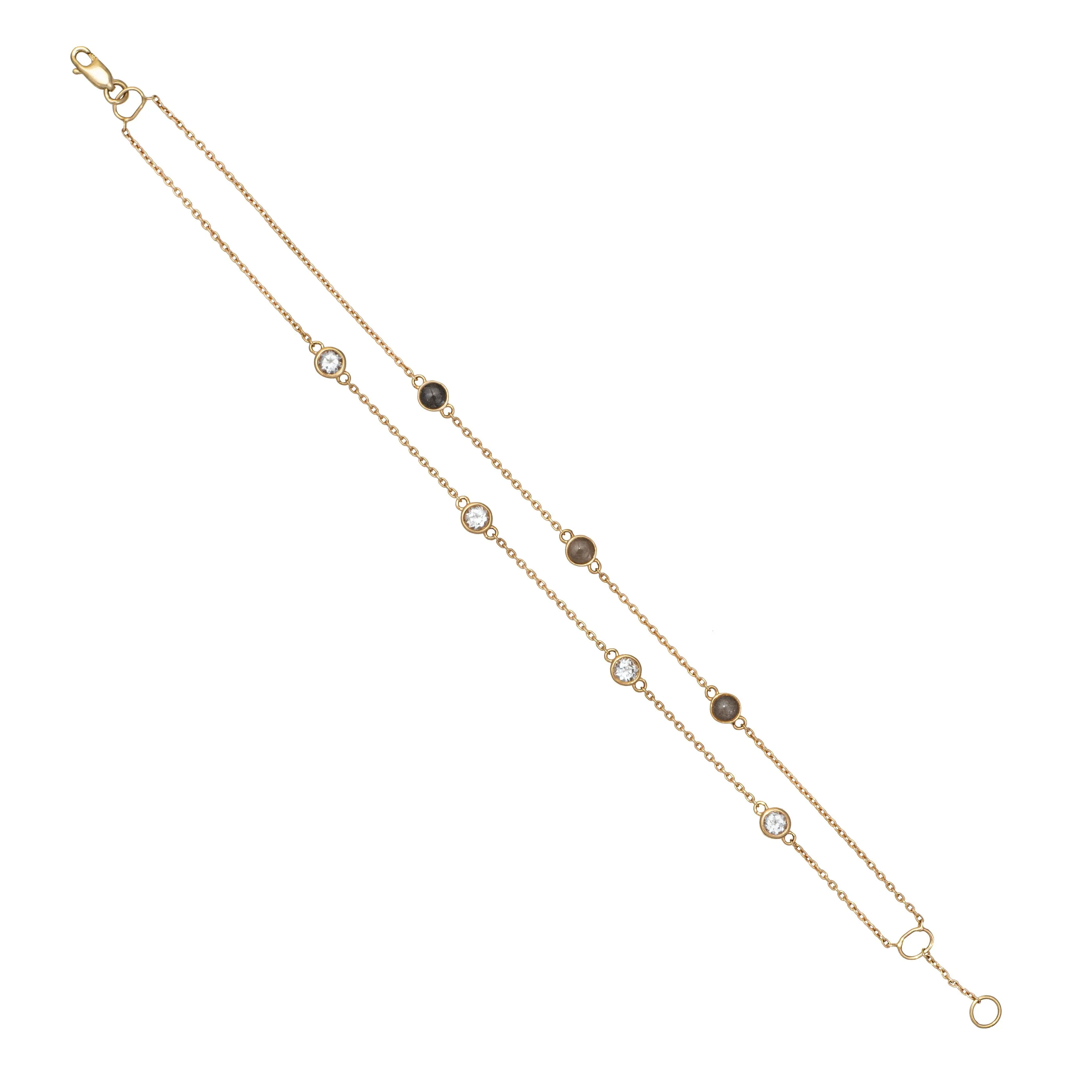 Double Strand Cremation Bracelet in 14K Yellow Gold