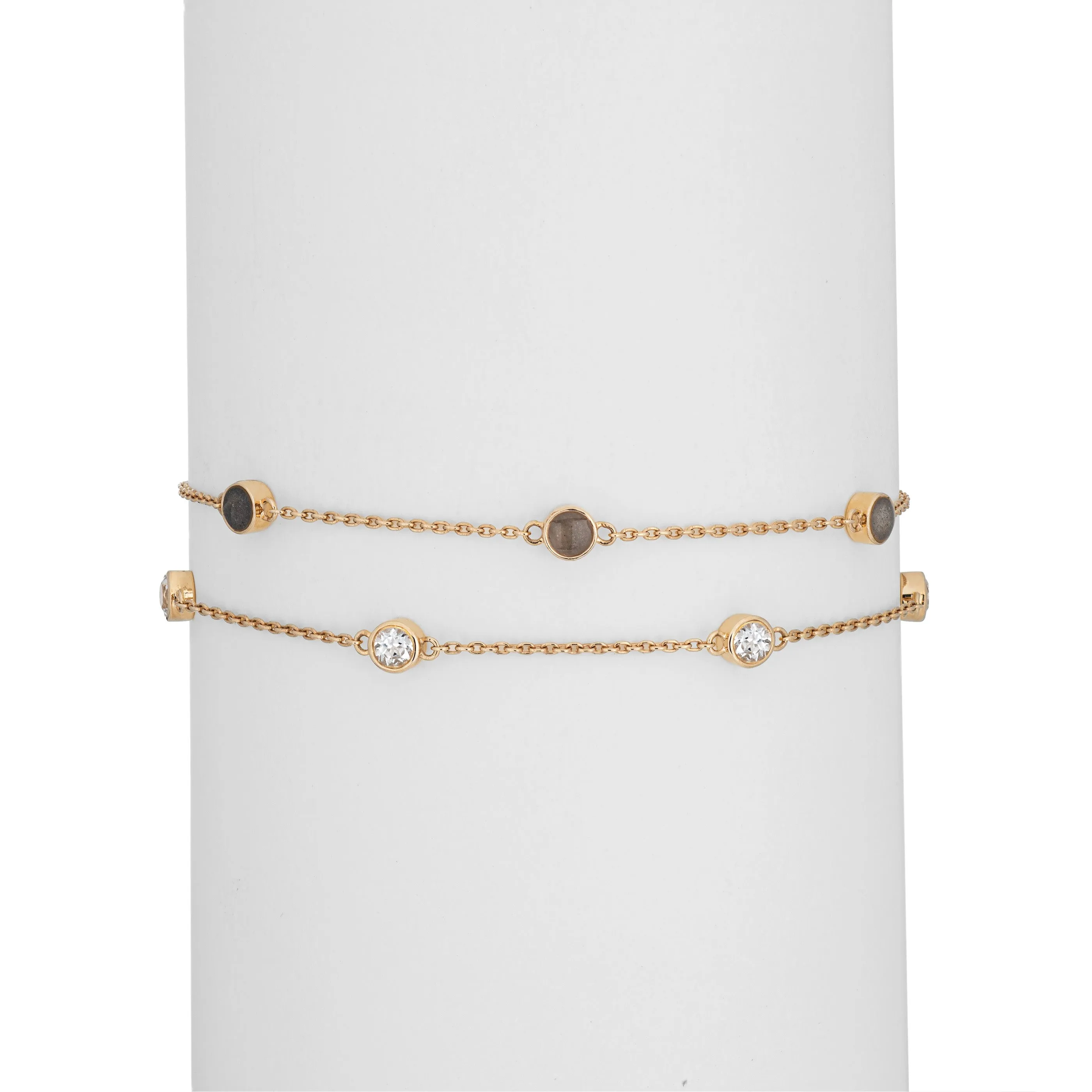 Double Strand Cremation Bracelet in 14K Yellow Gold