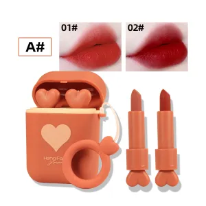Double Tube Velvet Lipstick Matte Matte Headphone Organizer